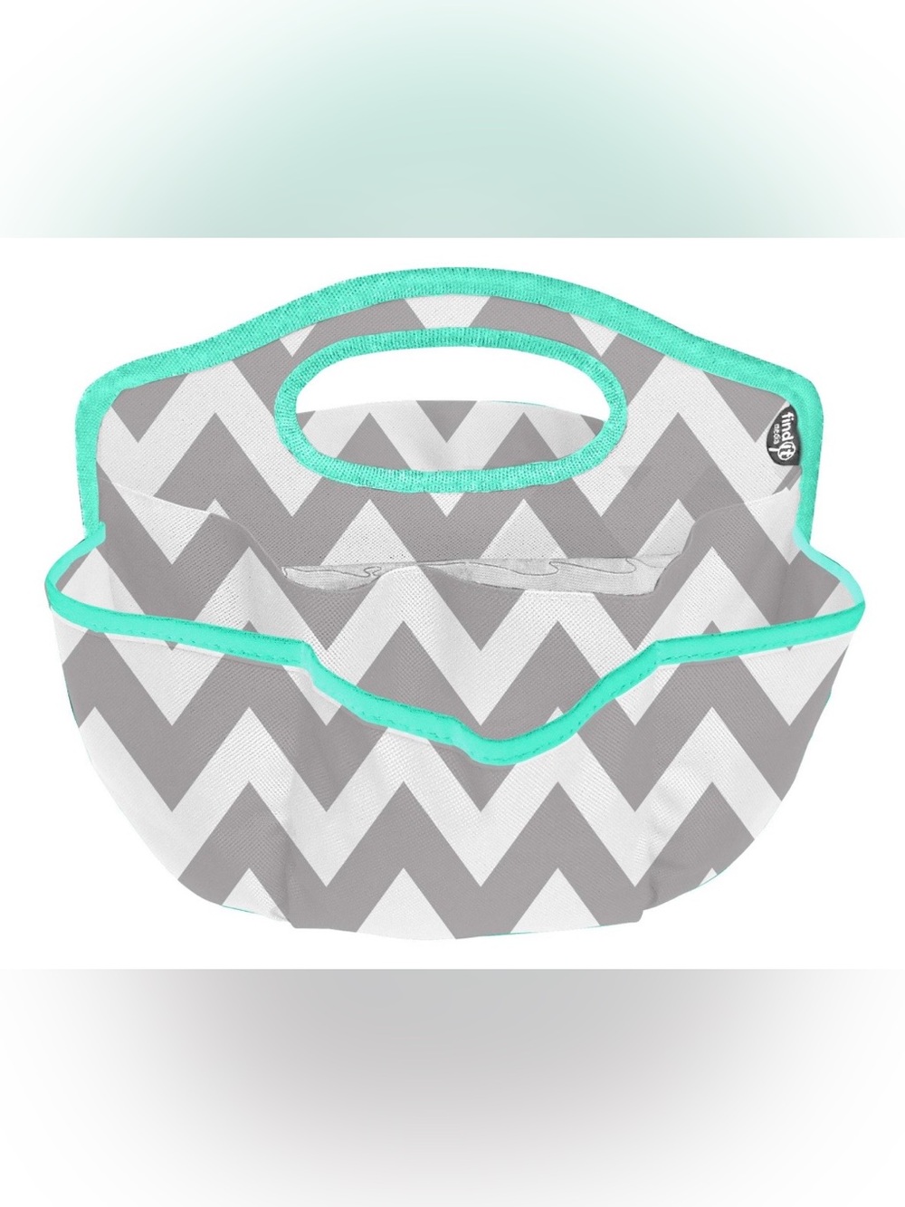 Amazon Chevron Utility Caddy Tote in Gray and Teal